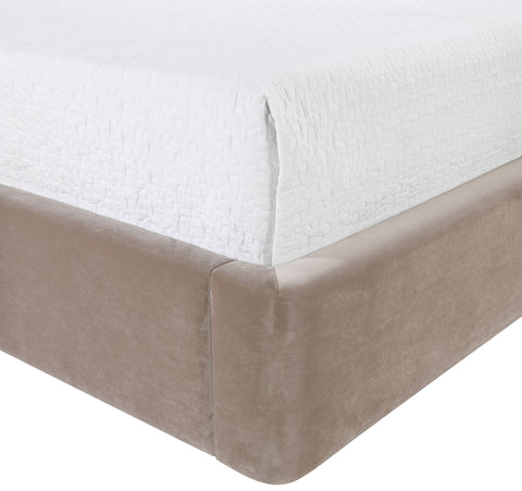 Sloane Taupe Velvet Upholstered Full Bed, 1 Piece