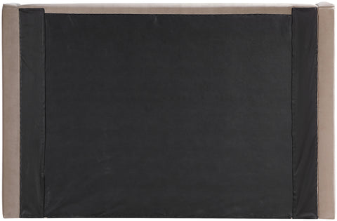 Sloane Taupe Velvet Upholstered King Bed, 1 Piece