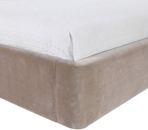Sloane Taupe Velvet Upholstered Twin Bed, 1 Piece