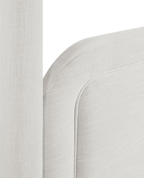 Indie Cream Linen Textured Fabric Upholstered Full Bed, 1 Piece