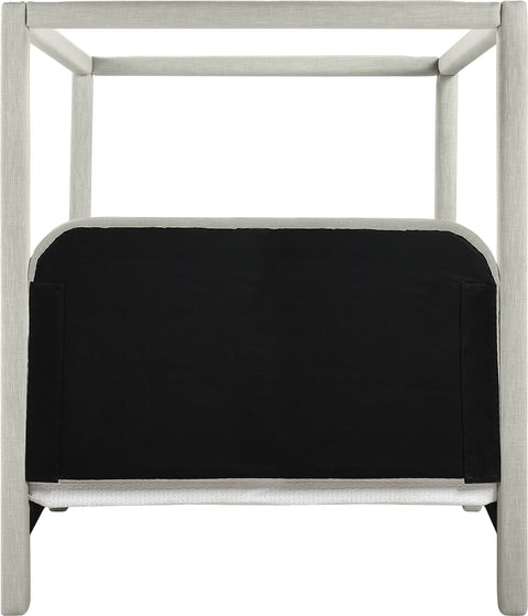 Indie Grey Linen Textured Fabric Upholstered Full Bed, 1 Piece