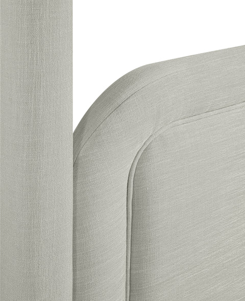Indie Grey Linen Textured Fabric Upholstered Full Bed, 1 Piece