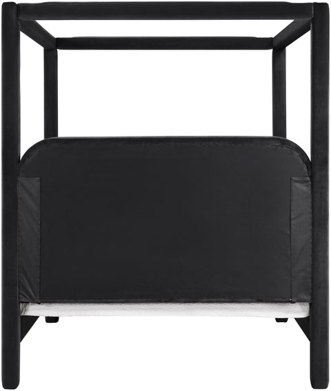 Indie Black Velvet Upholstered Full Bed, 1 Piece