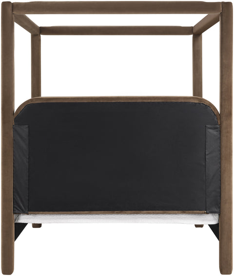 Indie Brown Velvet Upholstered Full Bed, 1 Piece