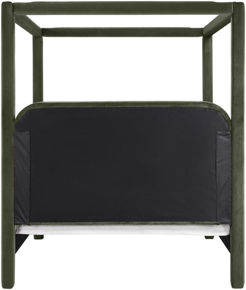 Indie Green Velvet Upholstered Queen Bed, 1 Piece