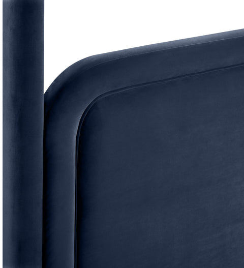 Indie Navy Velvet Upholstered Full Bed, 1 Piece