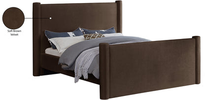 Deco Brown Velvet Full Bed F