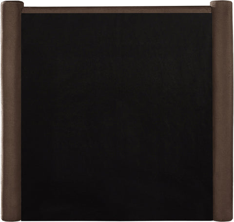 Deco Brown Velvet Twin Bed T