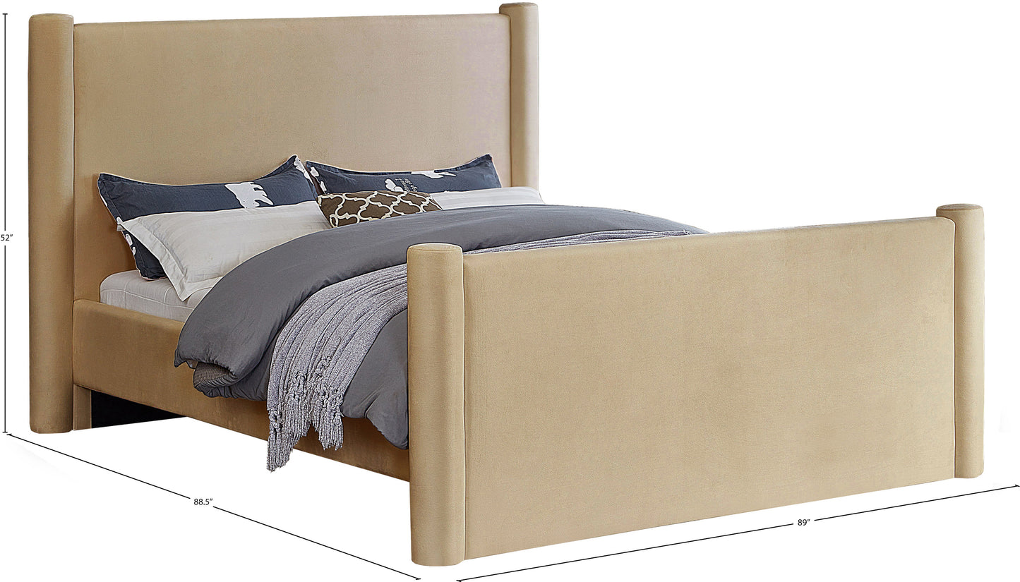 deco camel velvet king bed k