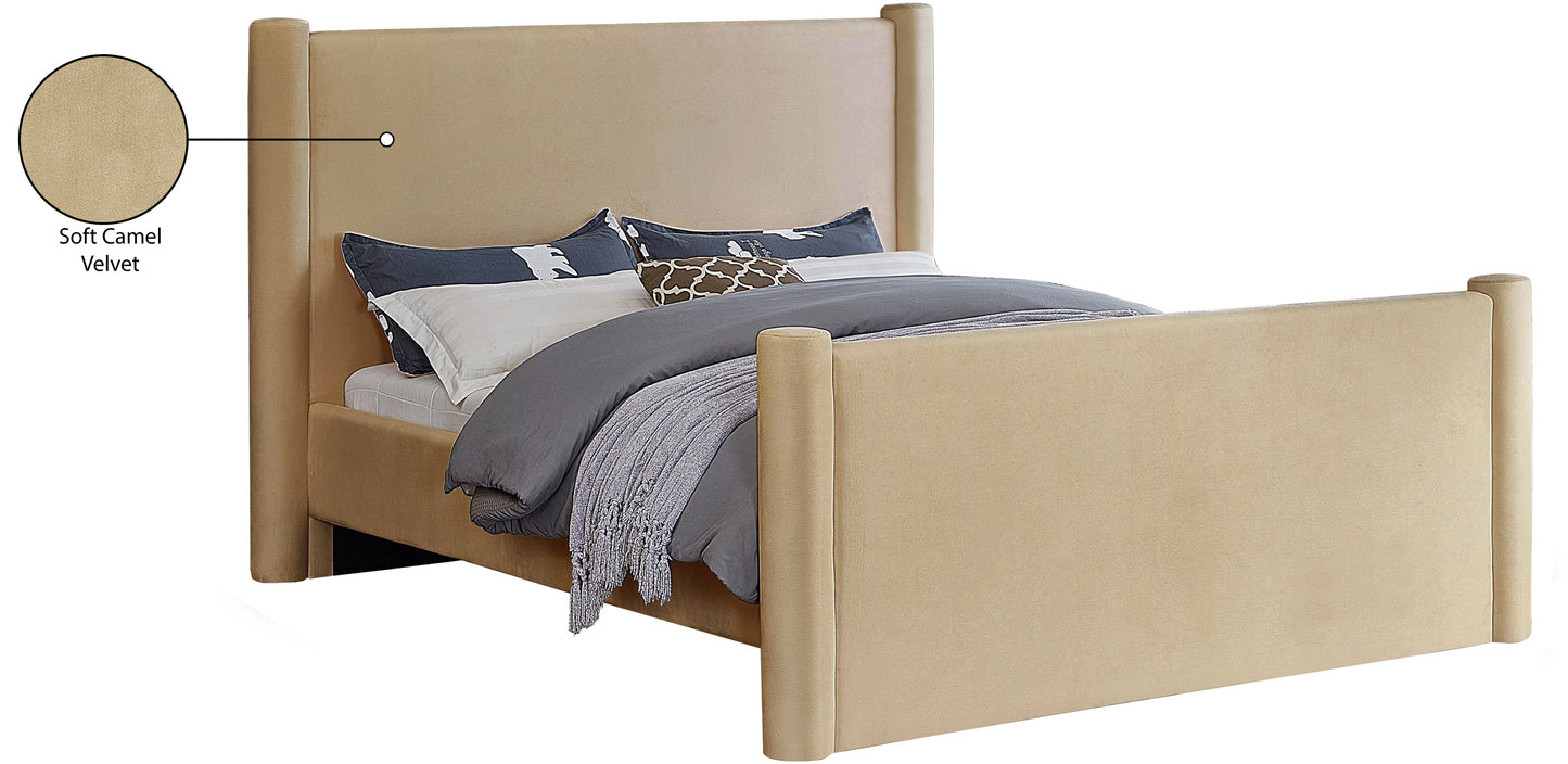 deco camel velvet king bed k