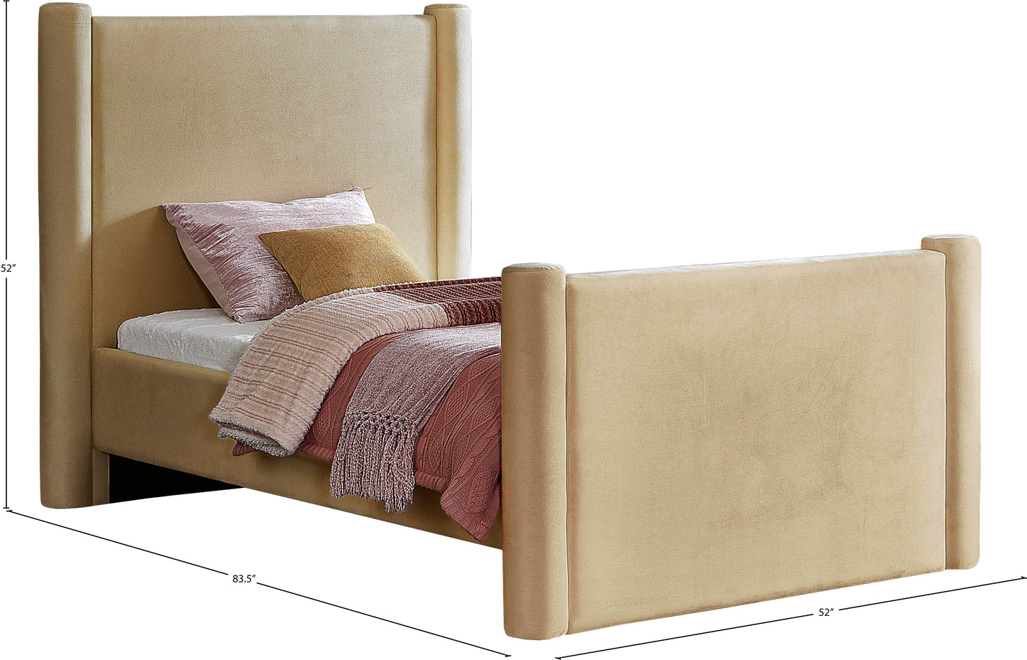 deco camel velvet twin bed t