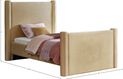 Deco Camel Velvet Twin Bed T