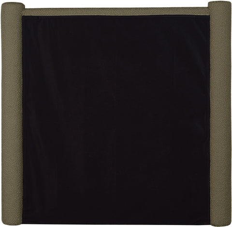 Deco Olive Green Boucle Fabric Twin Bed T