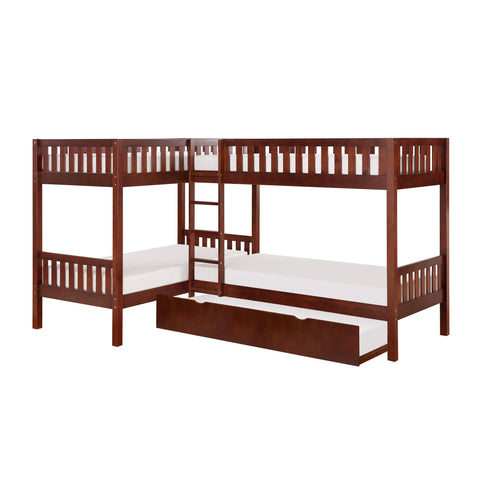 November (4) Corner Bunk Bed with Twin Trundle