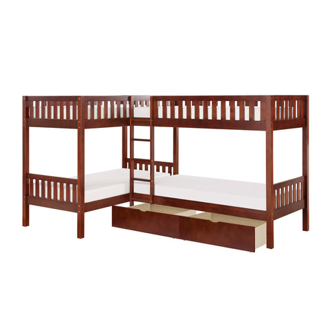 November (4) Corner Bunk Bed with Storage Boxes