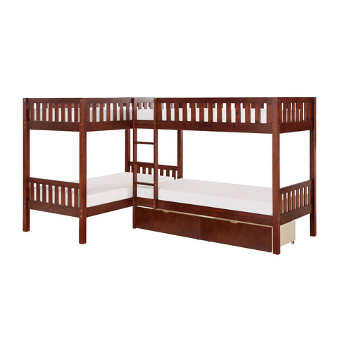 November (4) Corner Bunk Bed with Storage Boxes