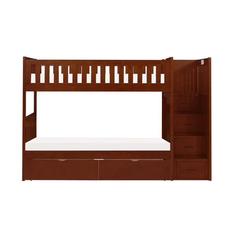 November (5) Twin/Twin Step Bunk Bed with Storage Boxes