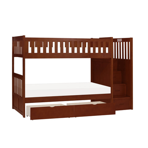 November (5) Twin/Twin Step Bunk Bed with Storage Boxes