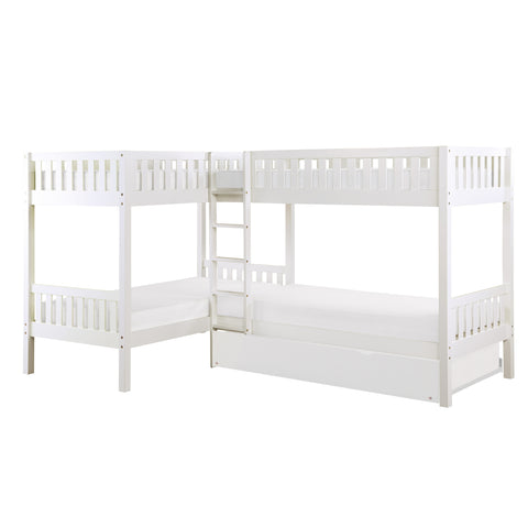 Dalton (4) Corner Bunk Bed with Twin Trundle