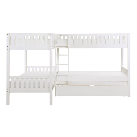 Dalton (4) Corner Bunk Bed with Storage Boxes