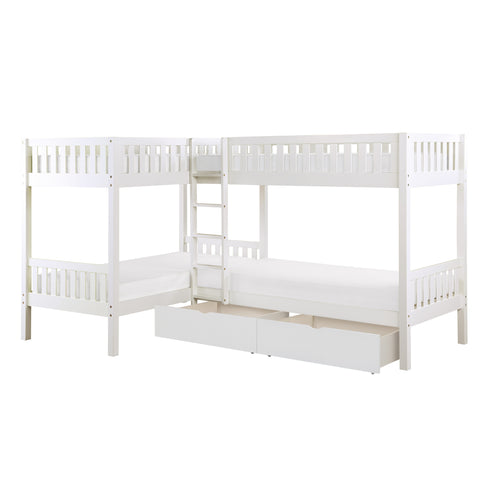 Dalton (4) Corner Bunk Bed with Storage Boxes