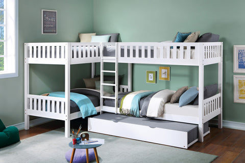 Dalton (4) Corner Bunk Bed with Twin Trundle
