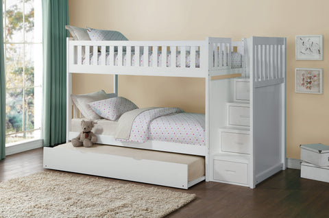 Dalton (5) Twin/Twin Step Bunk Bed with Twin Trundle