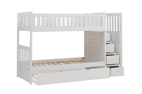Dalton (5) Twin/Twin Step Bunk Bed with Twin Trundle