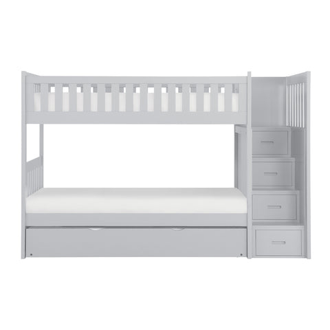 Finnegan (5) Twin/Twin Step Bunk Bed with Twin Trundle