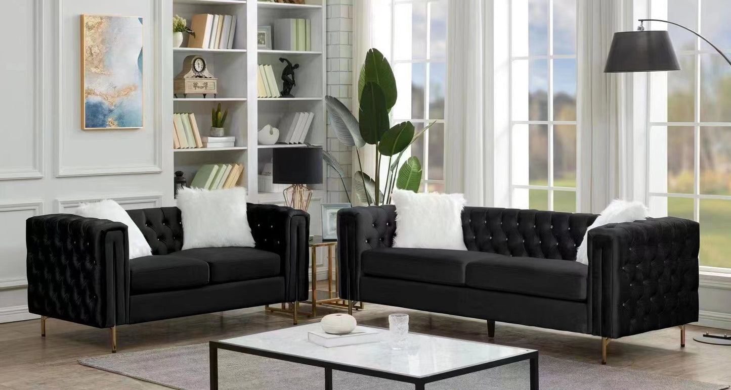 briana black sofa & loveseat