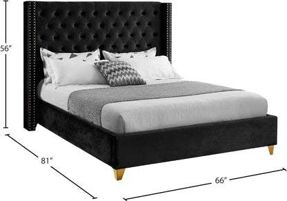 Pierre Black Velvet Full Bed F