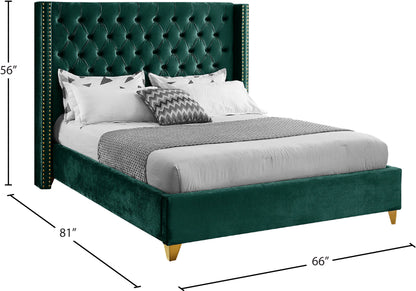 Pierre Green Velvet Full Bed F