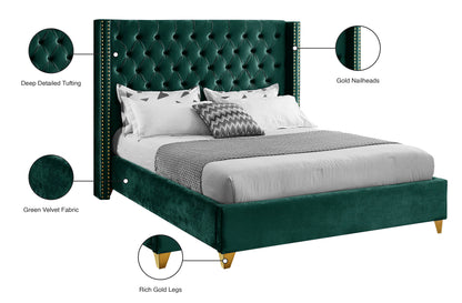 Pierre Green Velvet Full Bed F