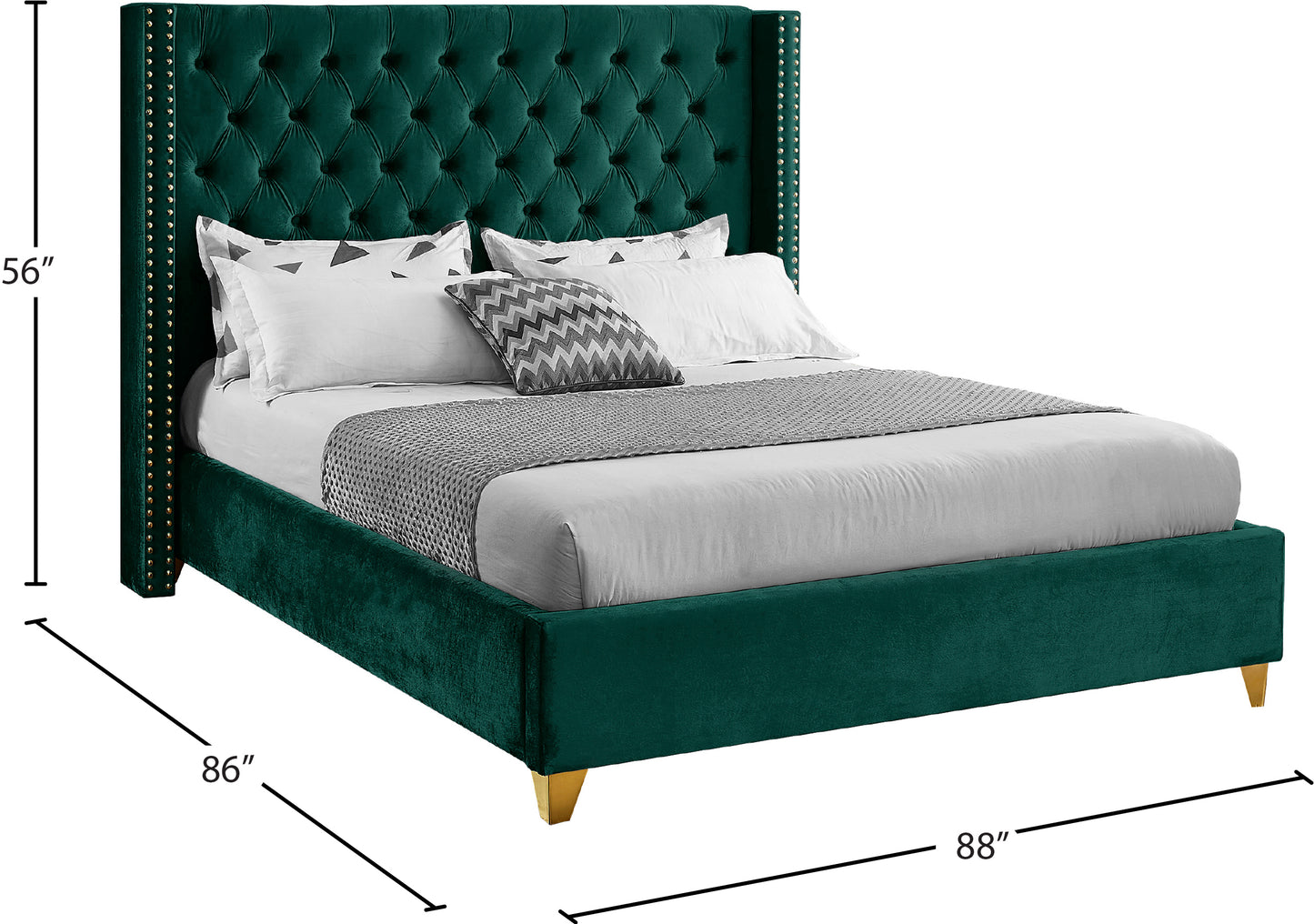 pierre green velvet king bed k