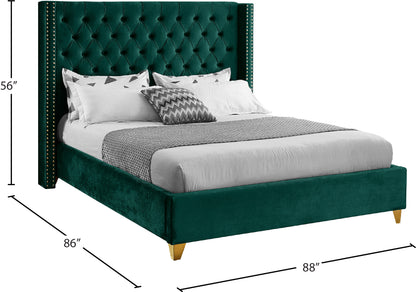 Pierre Green Velvet King Bed K