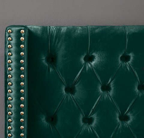Pierre Green Velvet King Bed K