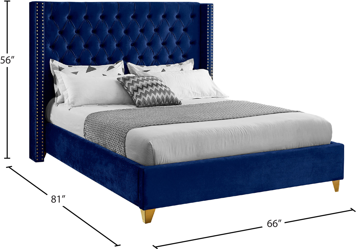 pierre navy velvet full bed f