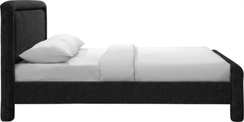 Bellamy Black Fabric With Interwoven Chenille Upholstered King Bed, 1 Piece