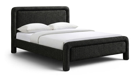 Bellamy Black Fabric With Interwoven Chenille Upholstered Queen Bed, 1 Piece