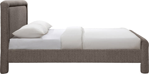 Bellamy Brown Fabric With Interwoven Chenille Upholstered Full Bed, 1 Piece