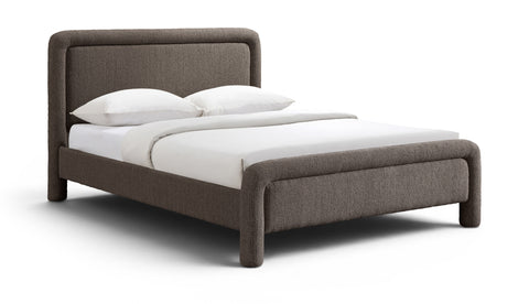 Bellamy Brown Fabric With Interwoven Chenille Upholstered King Bed, 1 Piece