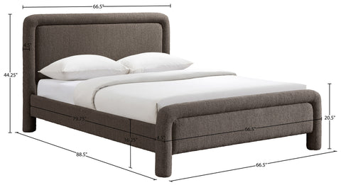 Bellamy Brown Fabric With Interwoven Chenille Upholstered Queen Bed, 1 Piece