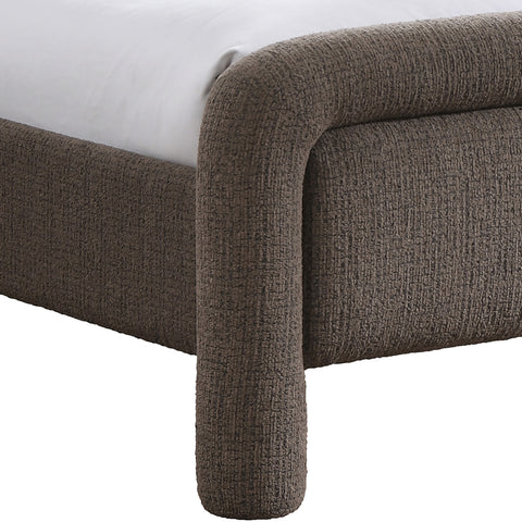 Bellamy Brown Fabric With Interwoven Chenille Upholstered Queen Bed, 1 Piece