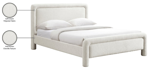 Bellamy Cream Fabric With Interwoven Chenille Upholstered Full Bed, 1 Piece