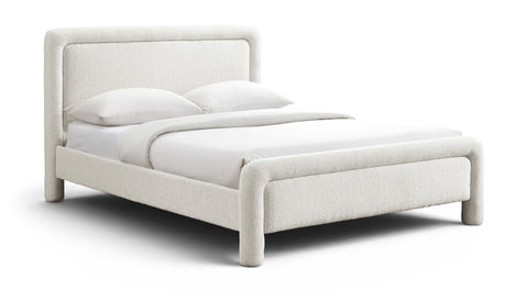 Bellamy Cream Fabric With Interwoven Chenille Upholstered Full Bed, 1 Piece