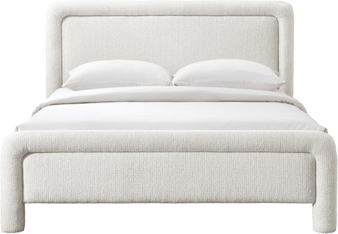Bellamy Cream Fabric With Interwoven Chenille Upholstered Full Bed, 1 Piece