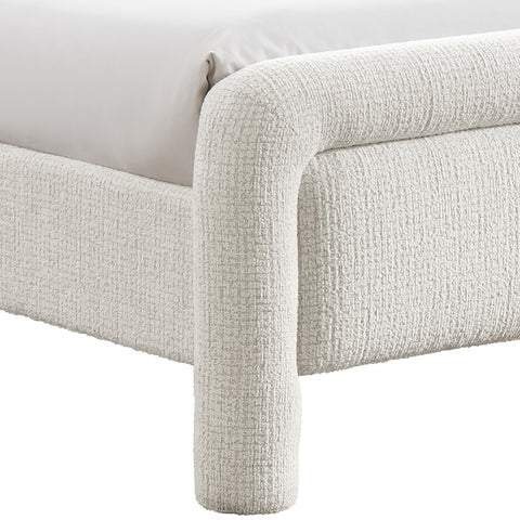 Bellamy Cream Fabric With Interwoven Chenille Upholstered Full Bed, 1 Piece