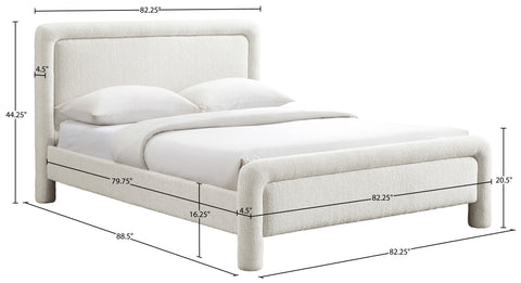 Bellamy Cream Fabric With Interwoven Chenille Upholstered King Bed, 1 Piece