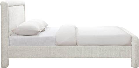 Bellamy Cream Fabric With Interwoven Chenille Upholstered Queen Bed, 1 Piece