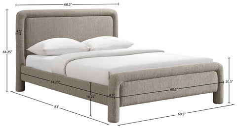 Bellamy Taupe Fabric With Interwoven Chenille Upholstered Full Bed, 1 Piece